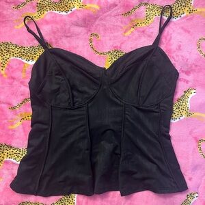 Black peplum top